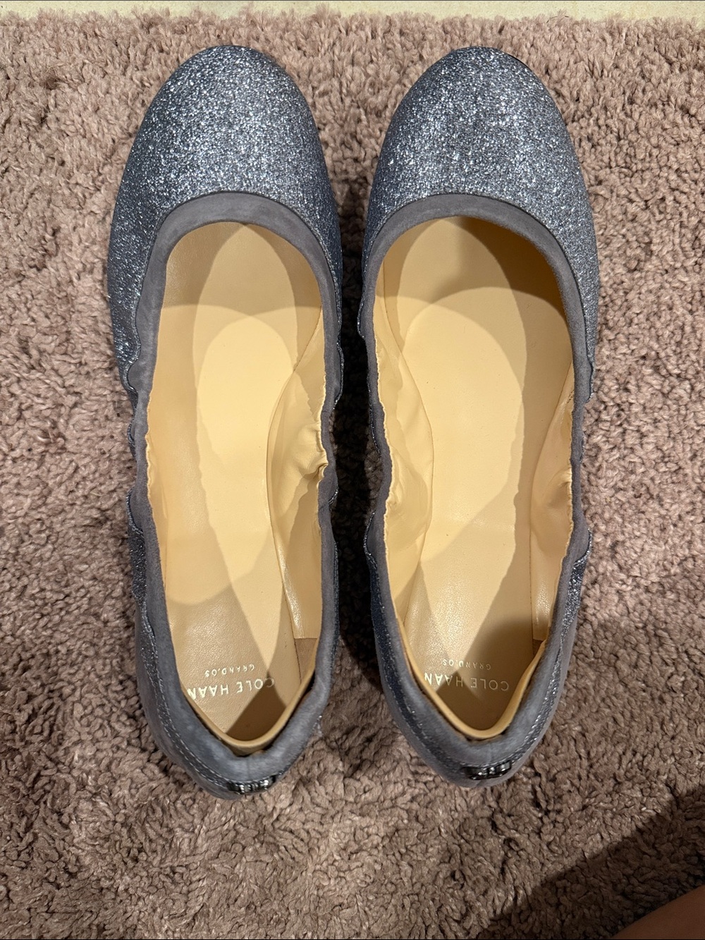 Cole Haan Women's Glitter Ballet Flats in Silver